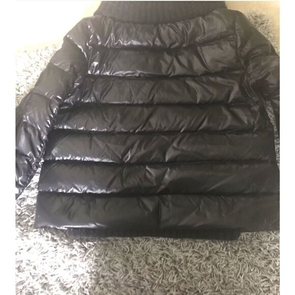 Moncler Women's Waist Length Puffer with Wool Sweater Details - Picture 4 of 12